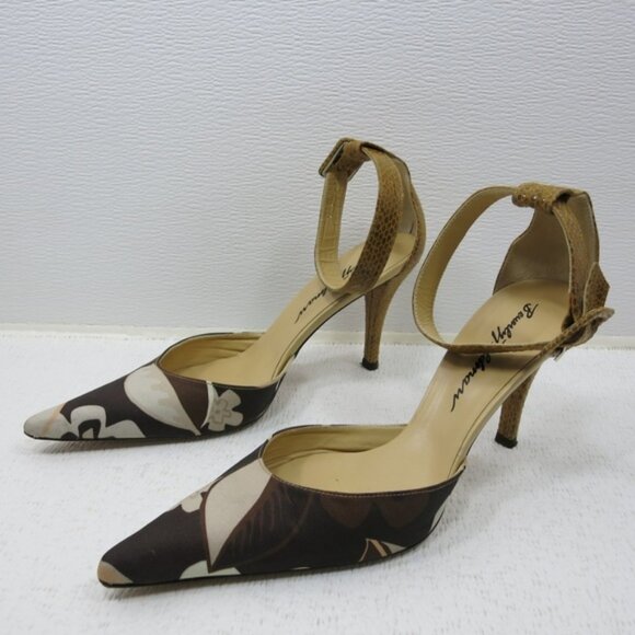 Beverly Feldman Shoes - Beverly Feldman Snake Print Leather Dress Heels Women's Footwear Shoes 8 M